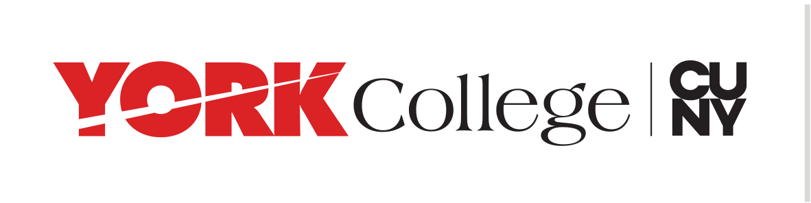 YORK College lockup with CU NY, red and black variant, cell 37